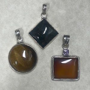 Bundle of 3 Sterling Silver Pendants ✨